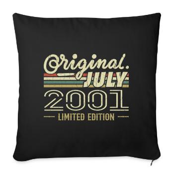 July 2001 Original Birthday Gift 2001 - Sofa pillowcase 17,3'' x 17,3'' (45 x 45 cm) - black - Front