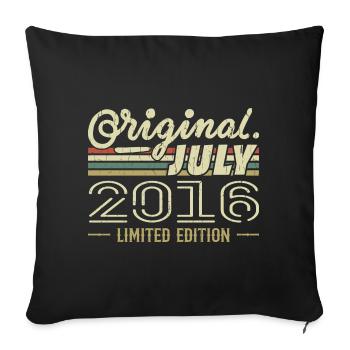 July 2016 Original Birthday Gift 2016 - Sofa pillowcase 17,3'' x 17,3'' (45 x 45 cm) - black - Front