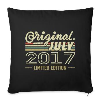 Juillet 2017 Original Cadeau Anniversaire 2017 - Housse de coussin décorative 45 x 45 cm - noir - Devant