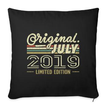 July 2019 Original Birthday Gift 2019 - Sofa pillowcase 17,3'' x 17,3'' (45 x 45 cm) - black - Front