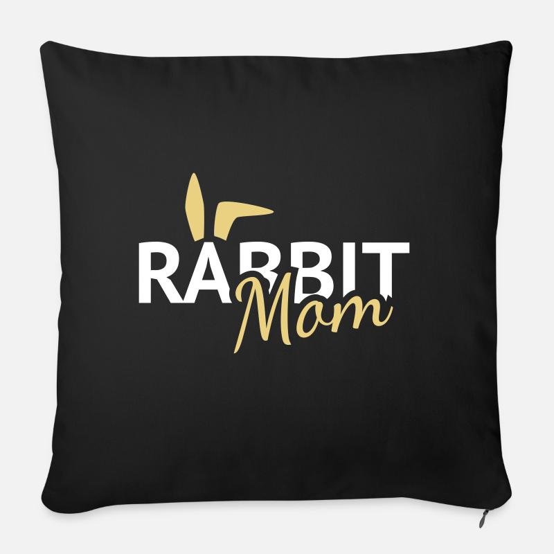 Rabbit Mom Hasenohren - Sofakissenbezug 45 x 45 cm - Schwarz