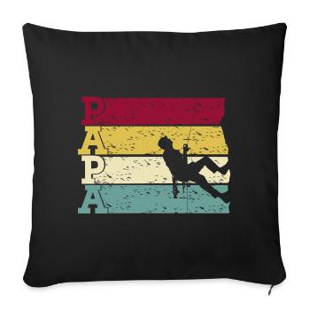 Climbing Climbing Dad Retro pour Climber Dad - Housse de coussin décorative 45 x 45 cm - noir - Devant