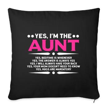 Tantchen Tante Tanten Geschenk - Sofakissenbezug 45 x 45 cm - Schwarz - Vorne