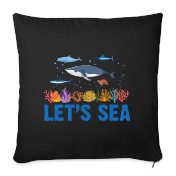 Océan Mer Biologiste Marin Biologie Marine Biologie Biologie Biologie - Housse de coussin décorative 45 x 45 cm - noir - Devant