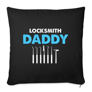 Unlocking Service Papa Locksmith Lockpicking - Sofa pillowcase 17,3'' x 17,3'' (45 x 45 cm) - black - Front