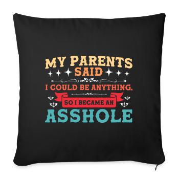 Personnes âgées Grand-père sarcastique - Housse de coussin décorative 45 x 45 cm - noir - Devant