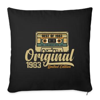 Original 1983 Vintage - Cadeau D’anniversaire 1983 - Housse de coussin décorative 45 x 45 cm - noir - Devant