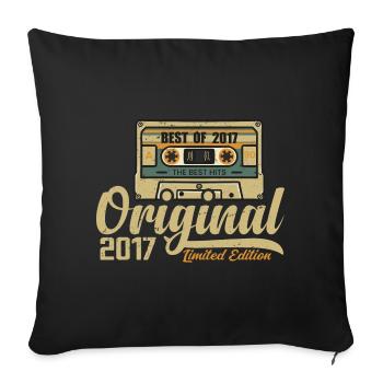Original 2017 Vintage - 2017 Birthday Gift - Sofa pillowcase 17,3'' x 17,3'' (45 x 45 cm) - black - Front