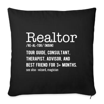 Funny Real Estate Agent - Realtor Definition - Housse de coussin décorative 45 x 45 cm - noir - Devant