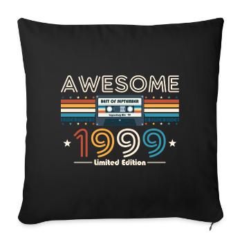 25ème Anniversaire Millésime Septembre 1999 Cassette 99 - Housse de coussin décorative 45 x 45 cm - noir - Devant