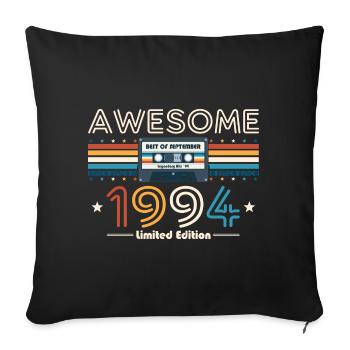 30ème Anniversaire Millésime Septembre 1994 Cassette 94 - Housse de coussin décorative 45 x 45 cm - noir - Devant