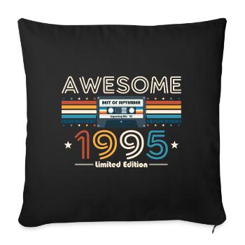 30ème Anniversaire Millésime Septembre 1995 Cassette 95 - Housse de coussin décorative 45 x 45 cm - noir - Devant