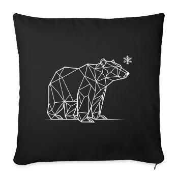 Eisbär Polygon – Winter Tierdesign minimalistisch - Sofakissenbezug 45 x 45 cm - Schwarz - Vorne