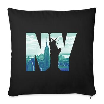 New York City Liberty - Housse de coussin décorative 45 x 45 cm - noir - Devant