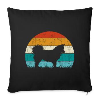 Icelandic Dog Vintage Retro - Sofa pillowcase 17,3'' x 17,3'' (45 x 45 cm) - black - Front