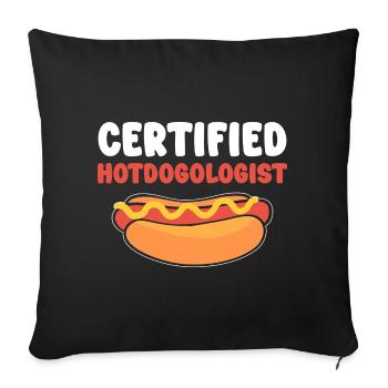Certified Hotdogologist Wurstverkäufer - Sofakissenbezug 45 x 45 cm - Schwarz - Vorne