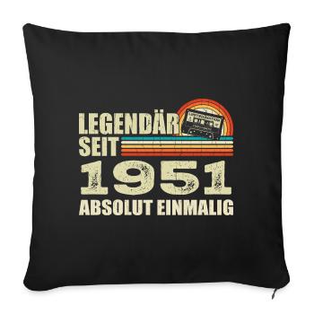 Legendary since 1951 - absolutely unique - Sofa pillowcase 17,3'' x 17,3'' (45 x 45 cm) - black - Front