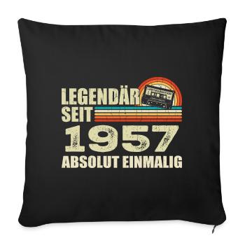 Legendary since 1957 - absolutely unique - Sofa pillowcase 17,3'' x 17,3'' (45 x 45 cm) - black - Front