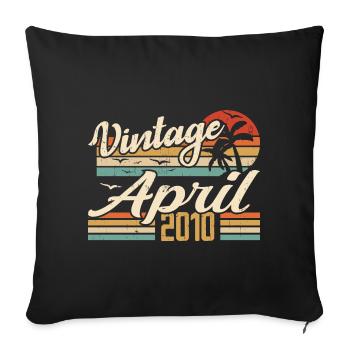 April 2010 Geburtstag Vintage Geschenkidee 2010 - Sofakissenbezug 45 x 45 cm - Schwarz - Vorne
