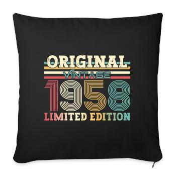 Legend Original 1958 Vintage 1958 Birthday - Sofa pillowcase 17,3'' x 17,3'' (45 x 45 cm) - black - Front