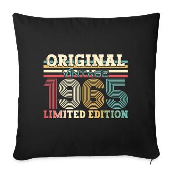 Original 1965 Vintage 1965 Birthday 1965 - Sofa pillowcase 17,3'' x 17,3'' (45 x 45 cm) - black - Front