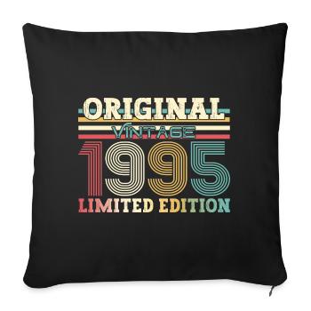 Original 1995 Millésime 1995 29e anniversaire 1995 - Housse de coussin décorative 45 x 45 cm - noir - Devant