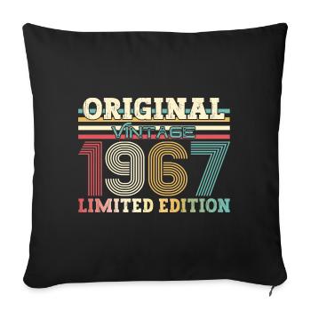 Original 1967 Millésime 1967 Anniversaire 1967 - Housse de coussin décorative 45 x 45 cm - noir - Devant