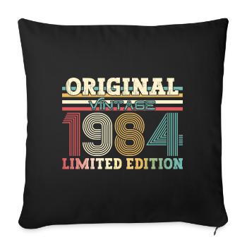 Original 1984 Vintage 1984 40th Birthday 1984 - Sofa pillowcase 17,3'' x 17,3'' (45 x 45 cm) - black - Front