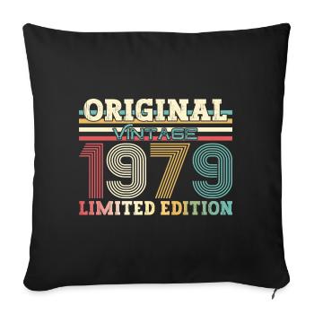 Original 1979 Vintage 1979 45th Birthday 1979 - Sofa pillowcase 17,3'' x 17,3'' (45 x 45 cm) - black - Front