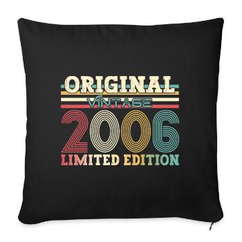 18ème Anniversaire Original 2006 Millésime 2006 - Housse de coussin décorative 45 x 45 cm - noir - Devant