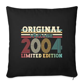 20th Birthday Original 2004 Vintage 2004 - Sofa pillowcase 17,3'' x 17,3'' (45 x 45 cm) - black - Front