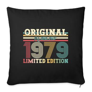 45e anniversaire Original août 1979 Né en 1979 - Housse de coussin décorative 45 x 45 cm - noir - Devant
