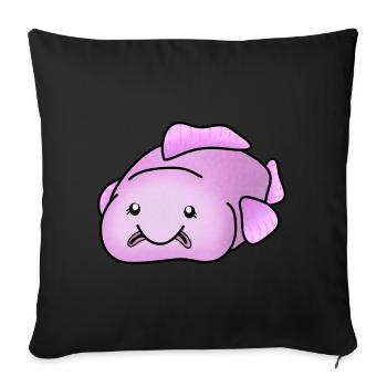 Blobfish, cute ugly fish - Sofa pillowcase 17,3'' x 17,3'' (45 x 45 cm) - black - Front