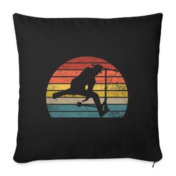 Scooter rétro - Housse de coussin décorative 45 x 45 cm - noir - Devant