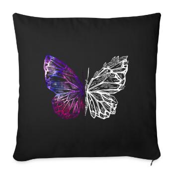 Papillon Papillon - Housse de coussin décorative 45 x 45 cm - noir - Devant