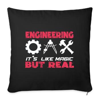 Engineer - Engineer Gift - Housse de coussin décorative 45 x 45 cm - noir - Devant