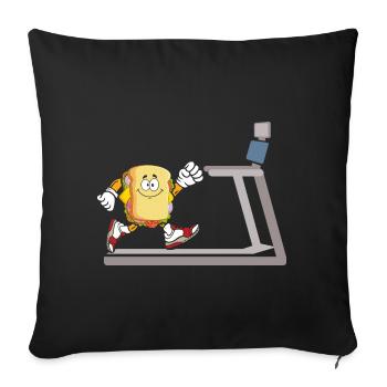 Sandwich Cardio Bodybuilding Runner Tapis roulant - Housse de coussin décorative 45 x 45 cm - noir - Devant