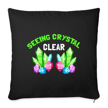 Recherche sur les roches et conception de roches à quartz - Housse de coussin décorative 45 x 45 cm - noir - Devant