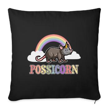 Opossum saying for animal lovers and possum - Sofa pillowcase 17,3'' x 17,3'' (45 x 45 cm) - black - Front