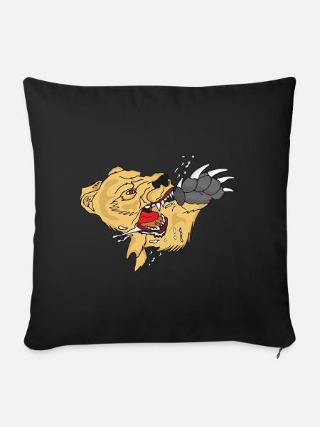 Grizzlybär - Sofakissenbezug 45 x 45 cm - Schwarz