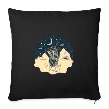 Nature, Sun, Moon, Stars, Sky, Water, Planet - Sofa pillowcase 17,3'' x 17,3'' (45 x 45 cm) - black - Front