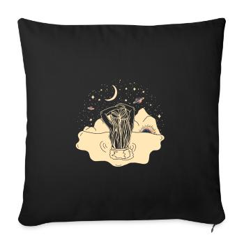 Nature, Sun, Moon, Stars, Sky, Water, Planet - Sofa pillowcase 17,3'' x 17,3'' (45 x 45 cm) - black - Front