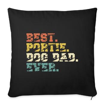 Portuguese Water Dog Portie PWD Dad Papa Master - Sofa pillowcase 17,3'' x 17,3'' (45 x 45 cm) - black - Front
