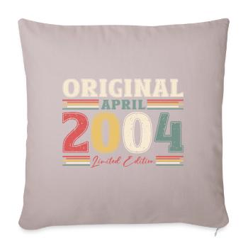 20e anniversaire Original Avril Année 2004 - Housse de coussin décorative 45 x 45 cm - taupe clair - Devant