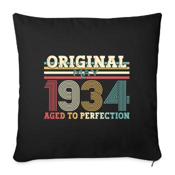 Original mai 1934 Vintage 1934 anniversaire 1934 - Housse de coussin décorative 45 x 45 cm - noir - Devant