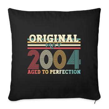 Original May 2004 Vintage 2004 Birthday 2004 - Sofa pillowcase 17,3'' x 17,3'' (45 x 45 cm) - black - Front