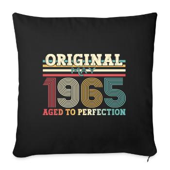 Original mai 1965 Vintage 1965 anniversaire 1965 - Housse de coussin décorative 45 x 45 cm - noir - Devant