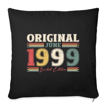 Légende Juin 1999 Millésime 1999 Anniversaire 1999 - Housse de coussin décorative 45 x 45 cm - noir - Devant