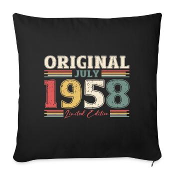 Original 1958 Vintage 1958 Birthday 1958 - Sofa pillowcase 17,3'' x 17,3'' (45 x 45 cm) - black - Front