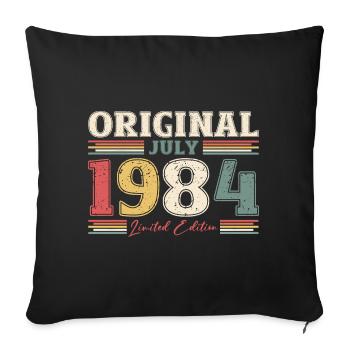 40e anniversaire Original juin 1984 Né en 1984 - Housse de coussin décorative 45 x 45 cm - noir - Devant